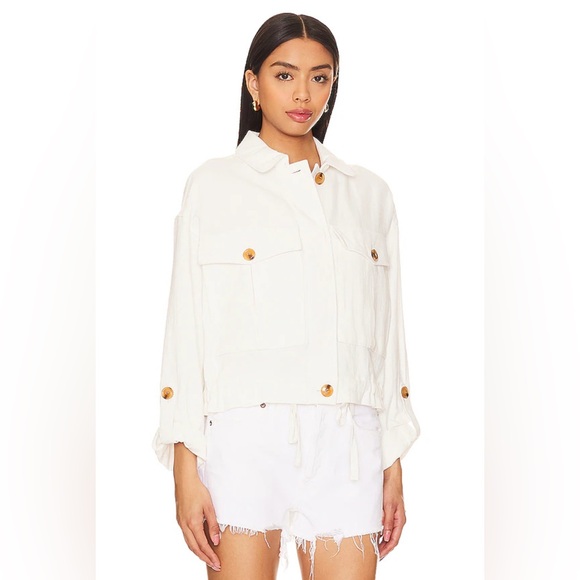 BlankNYC White Cotton & Linen Utility Jacket - Picture 6 of 14